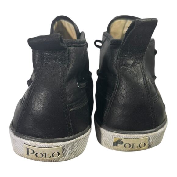 Polo Ralph Lauren Mens Parkstone Mid Sneakers Black/Brown Size 11.5D Lace Up - Picture 5 of 8